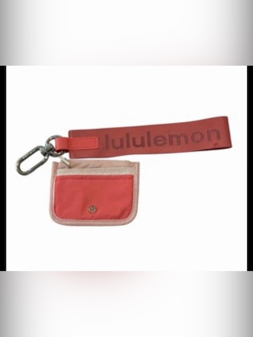 lululemon athletica Coral Red Wristlet Strap with Card Pouch